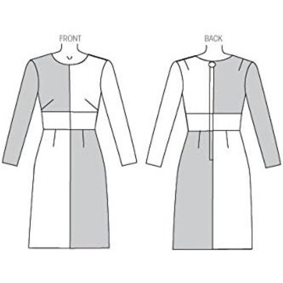 McCalls M7089 Misses Fit Patterned Colorblock Dress Sewing Pattern Sizes 14-22 - Picture 3 of 7